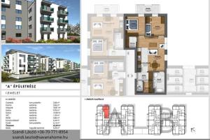 1. emeleti, 2 szoba + nappalis, újépítésű lakás foglalható, Szombathely, Joskar-ola